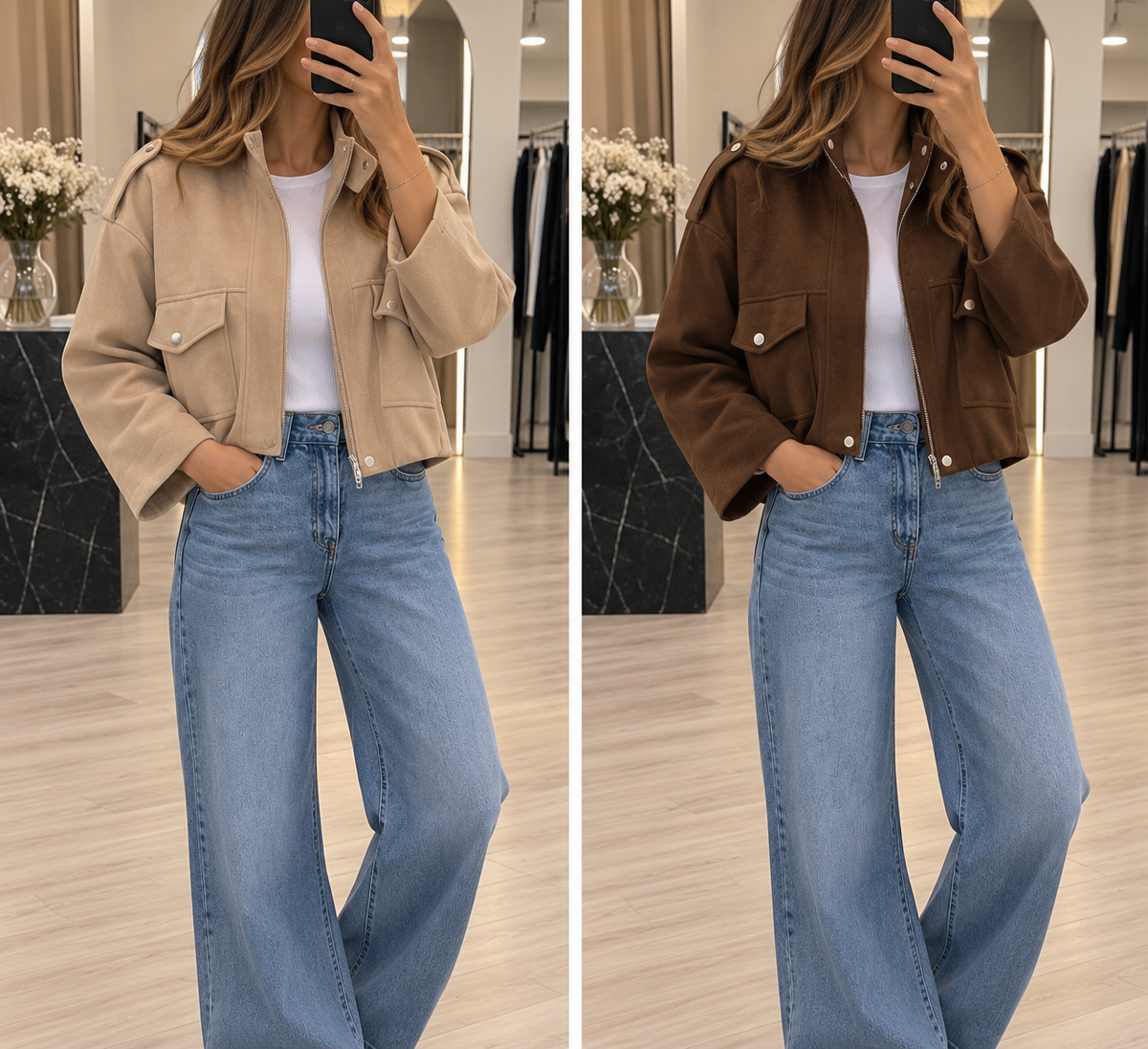 Veste Alba – effet suédine